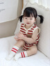 GOBABYGO丹麥兒童運動襪嬰幼兒襪子春夏款男女童中筒襪寶寶防滑透氣襪子 米白-紅條紋 1雙 2-3歲 曬單實拍圖