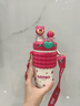 Next Kiss英國聯(lián)名櫻桃小丸子保溫水杯女學生雙飲杯上學可愛兒童吸管水壺 【正版迪士尼】草莓熊520ml 曬單實拍圖
