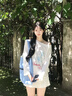 LDBE印花長(zhǎng)袖防曬衣女夏季新款薄款罩衫外搭慵懶松弛感韓版寬松上衣潮 白色 M 【90-100斤】 曬單實(shí)拍圖