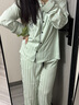 維多利亞的秘密 田曦薇同款 夏季宅度假水光綢家居服絲滑涼感長(zhǎng)袖長(zhǎng)褲睡衣套裝女 3ZVS淺翡翠綠-提花 11269319 S 曬單實(shí)拍圖