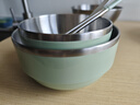詩(shī)嘉麗碗筷不銹鋼碗家用碗個(gè)人專用餐具單人碗碟套裝飯碗一人食筷子碗小 大碗+小碗+筷勺【綠色】 14cm 曬單實(shí)拍圖