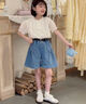 G.DUCKKIDS2025夏季新款女童時(shí)尚兩件套加腰帶百搭短袖牛仔褲潮 兩件套加腰帶 120 cm 曬單實(shí)拍圖