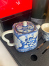 逸品春秋仿宋汝窯元青花四方壺陶瓷泡茶壺家用高檔防燙泡茶器功夫茶具茶盞 仿宋汝窯·元青花·四方壺 曬單實拍圖
