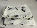 迷你木木屋兒童睡衣春夏男女童棉七分袖開衫家居服套裝 白/黑玩耍熊貓 140  曬單實拍圖