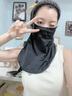 安踏（ANTA）防曬面罩掛耳騎行冰絲面巾口罩圍脖套魔術(shù)頭巾男女防風(fēng)塵裝備 黑 曬單實(shí)拍圖