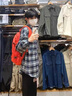 啄木鳥休閑格子襯衫男夏季薄款潮流青少年男生寬松休閑百搭襯衣男士外套 CS2209?黑色 2XL (適合145-160斤) 曬單實拍圖