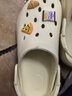 名創(chuàng)優(yōu)品（MINISO）洞洞鞋男女夏季外穿涼鞋防滑厚底踩屎感包頭涼拖鞋 卡其+海洋星星 曬單實(shí)拍圖