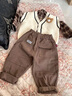 G.DUCKKIDS嬰兒衣服洋氣春秋外出服三件套分體套裝一歲半男寶寶嬰幼兒春裝潮 米白色 三件套 90 曬單實(shí)拍圖