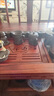 瀾春江茶具套裝紫砂高檔辦公室用陶瓷泡茶壺茶杯浮雕自用送人禮盒裝整套 紫砂【鵬程萬里-22頭+六君子】 曬單實(shí)拍圖