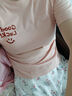 真維斯（Jeanswest）粉色短袖女2025新款夏季修身抽繩褶皺顯瘦設計感甜辣短款上衣t恤 粉色 幸運的微笑_K L 曬單實(shí)拍圖