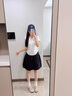 貞喜氣蛋糕短裙女春秋夏季2025新款高腰芭蕾風(fēng)蛋糕裙a字蓬蓬半身裙 黑色 均碼 （90-110斤） 曬單實(shí)拍圖