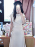 蔻伊婭（Kouyiya）品牌女裝新品連衣裙子夏天女裝2025夏季新款氣質(zhì)名媛復(fù)古魚尾裙 棷奶白 S 曬單實(shí)拍圖