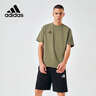 阿迪達(dá)斯 （adidas）t恤男夏季運(yùn)動透氣輕薄寬松棉短袖 橄欖綠/綠棕 XL  曬單實拍圖