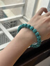 龍隱 高瓷藍老型桶珠綠松石手串男手鏈女轉運保真菱鎂礦優(yōu)化原石 8*10mm【綠色款】 曬單實(shí)拍圖