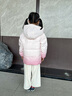 波司登（BOSIDENG）25年新款男女兒童短款5A抗菌4防面料大兜連帽羽絨服T250246915DS 【店長推薦】雪粉漸變|9BN6 120 /60 曬單實拍圖