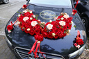 毓畔緣植絨大U婚車裝飾車頭花主婚車花迎親車隊車頭花婚禮車花假花吸盤 大號U款香檳植絨紅色圓喜款 高檔植絨仿真玫瑰 曬單實拍圖