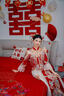 枝己秀禾服婚紗新娘主紗高檔2025新款訂婚服裝新中式結(jié)婚禮服敬酒服 LZ541 M 曬單實(shí)拍圖