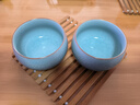 蘇氏陶瓷（SUSHI CERAMICS）汝窯冰花釉禪靜杯開(kāi)片可養金線(xiàn)茶杯個(gè)人杯功夫茶杯2個(gè)禮盒裝J0671 曬單實(shí)拍圖