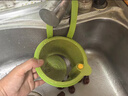 可掛式水槽瀝水籃家用廚房水槽分離食物殘渣過濾籃水果清洗濾水籃 綠色【一按即倒/不臟手】 曬單實拍圖