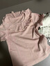 OAK FAMILY夏季新品t恤童裝嬰兒衣服莫代爾棉短袖上衣娃娃領女寶寶T恤 漿果粉 100 cm 曬單實拍圖