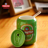 青島啤酒博物館（TSINGTAO BEER MUSEUM）易拉罐陶瓷吸管水杯 馬克杯410ml*1只 青島啤酒官方文創(chuàng) 曬單實(shí)拍圖