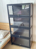 WAWJ手辦飾品展示柜帶鎖透明陳列展示架子小窄模型玩具盲盒收納儲物柜 【三面透明帶鎖】黑色1層60長(cháng) 曬單實(shí)拍圖