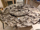 凌皇【假一賠十】天然大理石餐桌極品雪山飛狐奢石高級感圓餐桌帶轉盤(pán) 1.2m+0.7m轉盤(pán)【天然雪山飛狐(非貼紙)】 單餐桌【100%純天然極品奢石/假一賠十】 曬單實(shí)拍圖