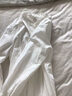 紫涵（ZIHAN）紫涵純棉寬松襯衫女秋季法式花邊立領(lǐng)蝴蝶結(jié)系帶白色襯衣 白色 L 曬單實拍圖
