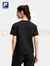 FILA 斐樂(lè )官方女子針織短袖衫2025秋季新款健身運動(dòng)基礎寬松黑T恤 深黑-BK M 165/84A/M 曬單實(shí)拍圖