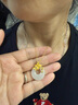 中國黃金（CHINA GOLD）金鑲玉黃金吊墜女款金枝玉葉足金和生日禮物送女友老婆教師節禮物 和田玉平安扣吊墜【配K金鏈】約1.4g 曬單實(shí)拍圖