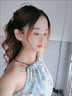 SNYDER WEAR甜美小清新碎花裙吊帶連衣裙雪紡衫套裝裙兩件套沙灘度假長(cháng)裙子夏 清新藍綠色+白開(kāi)衫 【兩件套】 S 【建議75-95斤】 曬單實(shí)拍圖