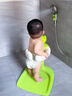 小不丟寶寶站立洗澡神器兒童站著(zhù)沐浴臺嬰兒沖洗屁屁股洗浴淋浴架可折疊 青新綠+PU防滑腳墊+沐浴凳 曬單實(shí)拍圖
