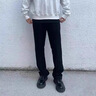 軒萊雅（XUANLAIYA）西褲男薄款美式闊腿直筒寬松潮牌褲子休閑長褲垂感西裝褲子男 黑色 2XL 曬單實(shí)拍圖