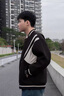 安初夏棒球服外套男套裝春秋款潮牌痞帥夾克一整套搭配帥氣牛仔褲三件套 外套黑+長白T+牛仔褲藍(lán)【三件】 XL 建議120-140斤 曬單實(shí)拍圖