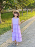 叮當(dāng)貓中大童女童無袖吊帶連衣裙夏季2025新款女孩洋氣休閑公主裙子夏裝 9598紫色-長裙 130 曬單實(shí)拍圖