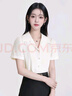 特洛曼白色短袖襯衫女氣質(zhì)小個(gè)子西裝領(lǐng)職業(yè)裝通勤OL雪紡襯衣面試上衣 曬單實(shí)拍圖