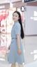 工裝連衣裙女七分袖法式高級感氣質(zhì)通勤OL職業(yè)正裝酒店珠寶店裙子 霧霾藍七分袖連衣裙+送藍色腰帶 M （建議95-105斤） 曬單實(shí)拍圖