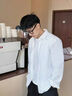 名創(chuàng)優(yōu)品（MINISO）白襯衫男款長(zhǎng)袖春秋季簡(jiǎn)約百搭通勤外套男士易打理高級(jí)感翻領(lǐng)襯衣 【牛津紡】白色(空白) L /175(體重120-140斤左右) 曬單實(shí)拍圖