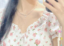 花有心柿水滴珍珠項鏈女款2024新款吊墜項鏈輕奢小眾鎖骨鏈毛衣鏈首配飾品 液態(tài)金屬水滴珍珠項鏈 曬單實拍圖