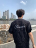 黑盒白夏季新國潮提花刺繡短袖T恤潮流ins高街設計小眾五分情侶半袖衣服 黑色 XL 【120-150斤】 曬單實拍圖