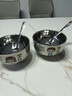 新術(shù)304不銹鋼親子碗兒童卡通飯碗一家人套裝碗兒童吃飯碗防燙防摔碗 （女寶）304碗12cm+304親子勺 曬單實(shí)拍圖