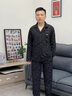 雅鹿男士睡衣男純棉睡衣春秋冬季長(cháng)袖褲可外穿開(kāi)衫男生休閑家居服套裝 【100%全棉  防寒保暖 】墨黑色 2XL 【建議體重155-175斤】 曬單實(shí)拍圖