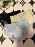 貓人蕾絲內褲女性感日系輕奢緞面夏季超薄款親膚抗菌襠無(wú)痕少女三角褲 花樣鏤空-白色+粉色+藍色 M （推薦體重：80-100斤） 曬單實(shí)拍圖