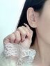 中國黃金閃耀星星黃金耳釘女18k五角星耳飾生日禮物送女友老婆紀念日紀念 18k閃耀星星耳釘 曬單實拍圖