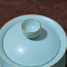 青澹汝窯蓋碗三才大號泡茶碗茶具天青色景德鎮(zhèn)陶瓷家用手工隨緣蓋碗 隨緣蓋碗 天青色 曬單實拍圖