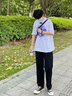港蒂灣夏季冰絲褲子男休閑褲男褲速干褲寬松直筒褲經(jīng)典百搭時尚闊腿褲 黑色 XL -120-135斤 曬單實拍圖