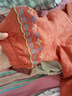 啄木鳥(niǎo)（TUCANO）中老年媽媽夏裝2025新款短袖刺繡民族風(fēng)上衣大碼闊腿褲棉麻套裝女 橘色+米色小腳褲 4XL  (推薦135-150斤) 曬單實(shí)拍圖