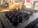 黑檀實(shí)木茶盤茶具高級(jí)套裝紫砂整套功夫辦公室會(huì)客全自動(dòng)一體家用 款式一：黑檀雙龍戲珠紫砂高升茶具套裝 30件 曬單實(shí)拍圖