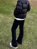 畫(huà)枕眠（HUAZHENMIAN）黑色柳葉彎刀男士直筒高街修身顯瘦長(zhǎng)褲高街美式cleanfit微喇褲 黑色 L 曬單實(shí)拍圖