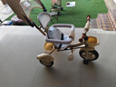 麥豆兒童三輪車帶遮陽蓬手推車寶寶腳踏車自行車嬰兒幼兒遛娃神器夏季 香檳色 鈦空輪 全蓬款 曬單實拍圖